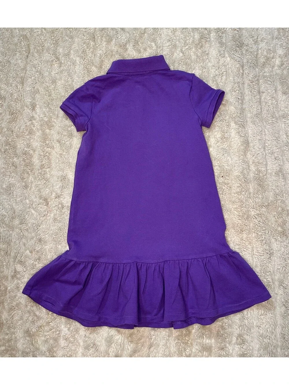 Polo Ralph Lauren Big Pony pique knit polo ruffled hem dress Size 5 preppy